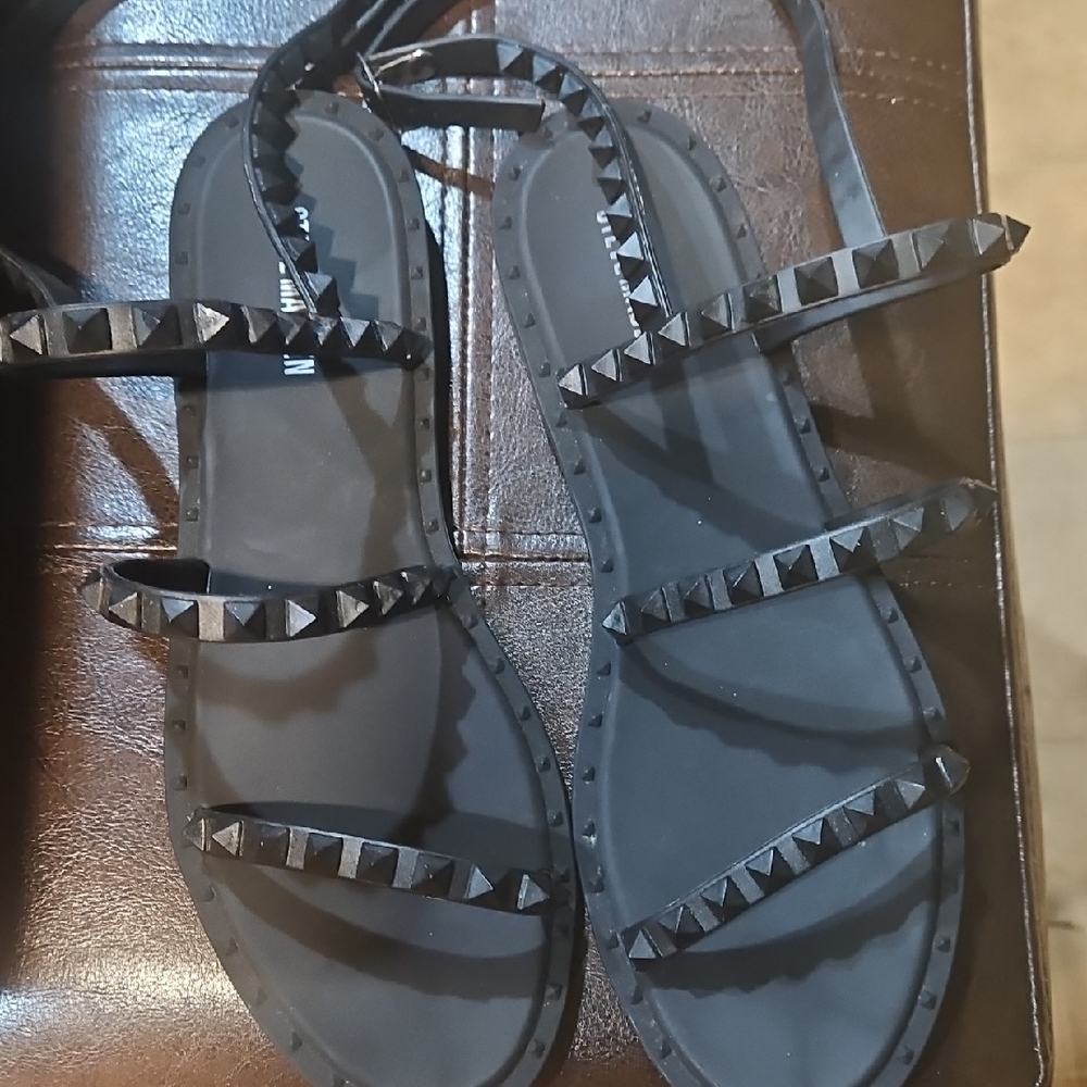 Steve Madden Black Studded Sandals